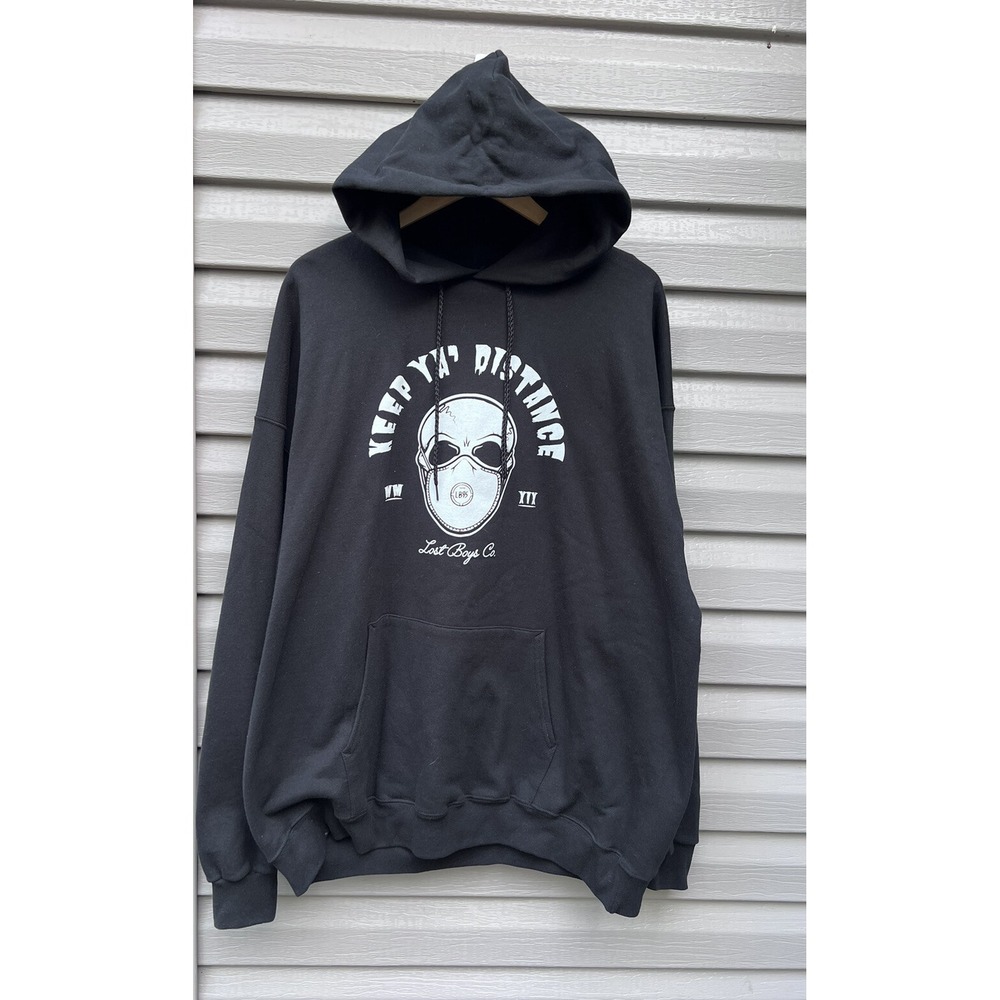 Hanes Vintage 90s Lost Boys Co. Hoodie Mens XL Sweatshirt Black